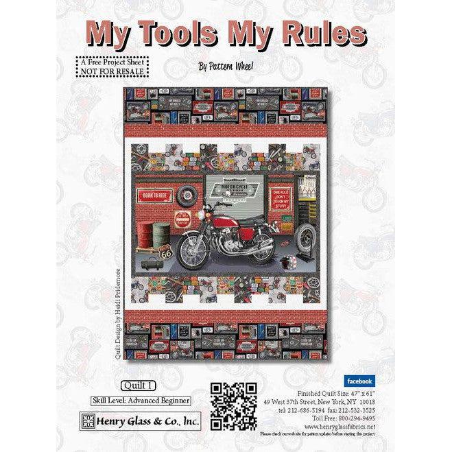 My Tools My Rules Panel Quilt Pattern - Free Digital Download-Henry Glass Fabrics-My Favorite Quilt Store