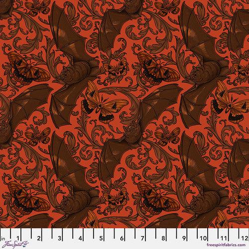 Mystic Moonlight Orange Bath & Moth Fabric-Free Spirit Fabrics-My Favorite Quilt Store