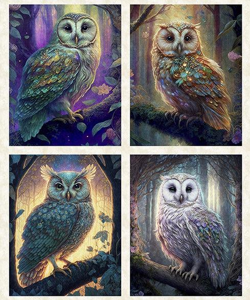 Mystic Owls Cream Owl 36" Panel-QT Fabrics-My Favorite Quilt Store