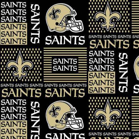 NFL New Orleans Saints Patchwork Cotton Fabric – End of Bolt – 17″ × 58″
