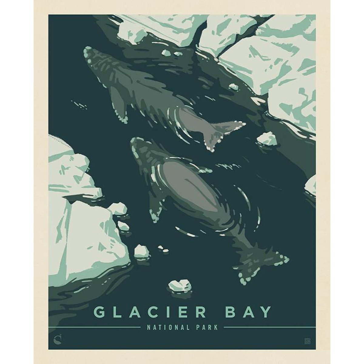National Parks 2024 Glacier Bay Poster Panel 36"-Riley Blake Fabrics-My Favorite Quilt Store