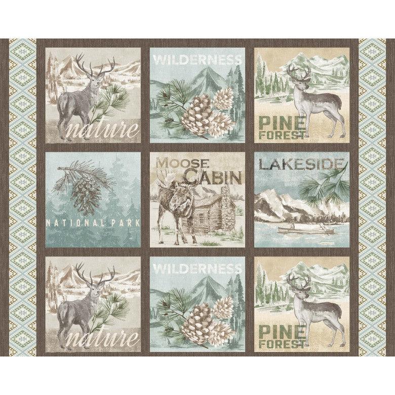 Nature's Landscapes Multi Pine Forest Patchwork 24" Panel