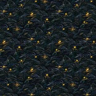 Naturescapes: Moonlight Kisses Midnight Fireflies Fabric