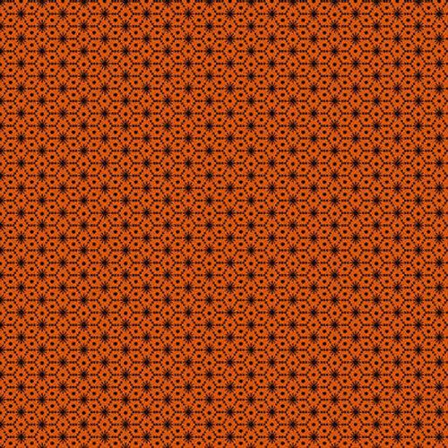 No Tricks, Just Treats Orange Black Hex Star Fabric