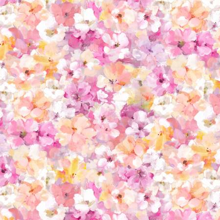 Notting Hill Pink Faded Floral Fabric-Michael Miller Fabrics-My Favorite Quilt Store