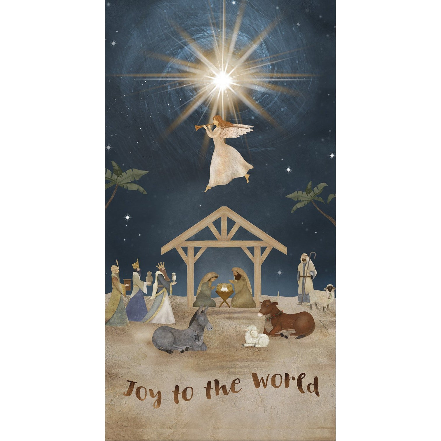 O' Holy Night Joy to the World Multi 24" Panel-3 Wishes Fabric-My Favorite Quilt Store