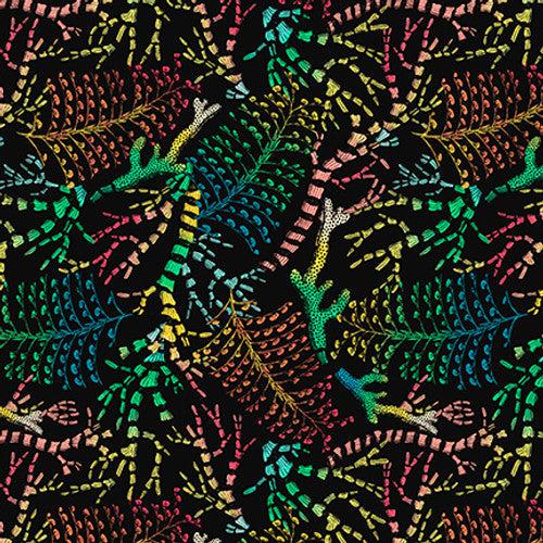 Ocean Menagerie Black Sea Coral Fabric