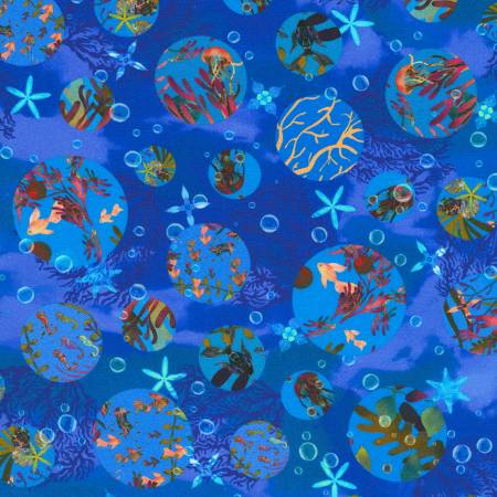 Oceanica Blue Bubbles Fabric-Robert Kaufman-My Favorite Quilt Store