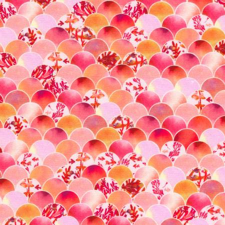 Oceanica Coral Scallop Fabric-Robert Kaufman-My Favorite Quilt Store