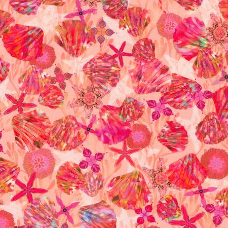 Oceanica Coral Shells Fabric-Robert Kaufman-My Favorite Quilt Store