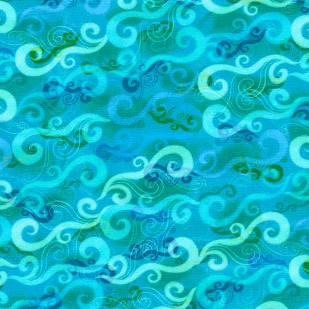 Oceanica Ocean Waves Fabric-Robert Kaufman-My Favorite Quilt Store