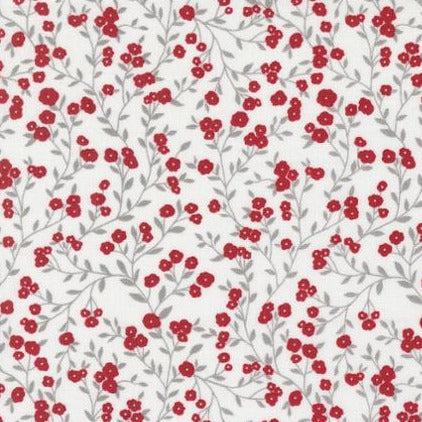 Old Glory Cloud Red Small Floral Fabric