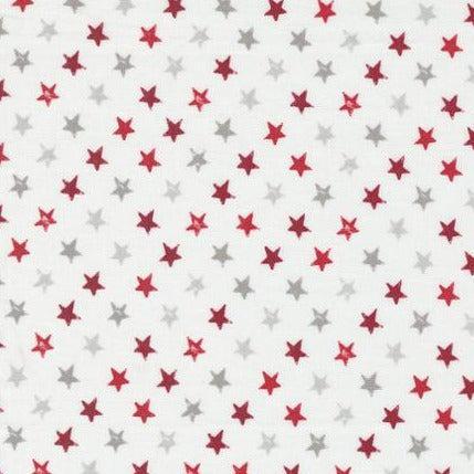 Old Glory Cloud Red Stars Fabric