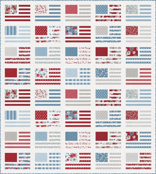 Old Glory Miss Americana Quilt Kit-Moda Fabrics-My Favorite Quilt Store