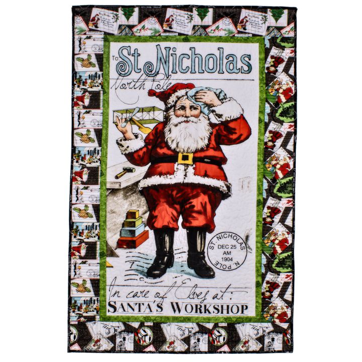 Old St. Nicholas Black Postcards Quilt - Fully Finished Quilt-My Favorite Quilt Store-My Favorite Quilt Store