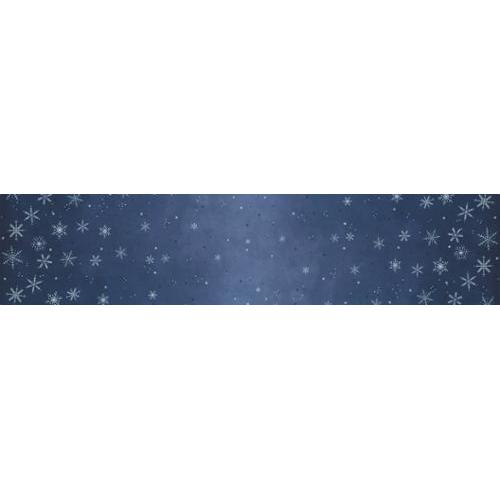 Ombre Flurries Indigo Metallic Snowflakes Fabric-Moda Fabrics-My Favorite Quilt Store