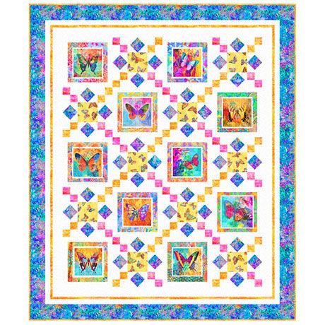 On Painted Wings Kaleidoscope Wings Quilt Kit