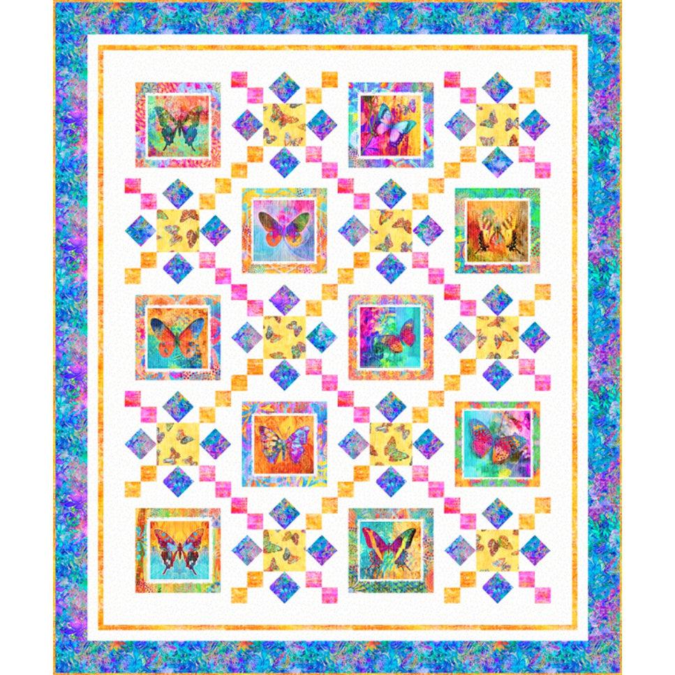 On Painted Wings Kaleidoscope Wings Quilt Kit-QT Fabrics-My Favorite Quilt Store