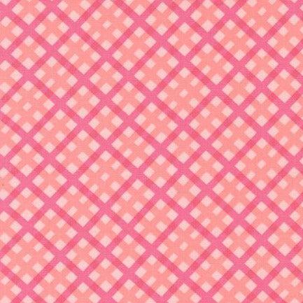 On The Bright Side Bubble Gum Plaid Fabric