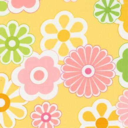 On The Bright Side Lemon Large Flower Burst Fabric-Moda Fabrics-My Favorite Quilt Store