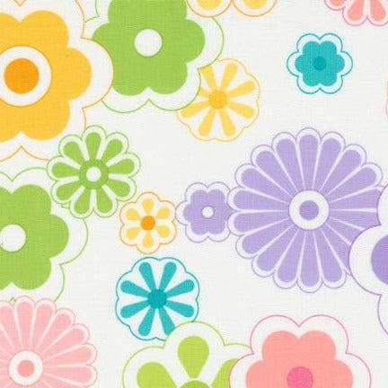 On The Bright Side Sugar Large Flower Burst Fabric-Moda Fabrics-My Favorite Quilt Store