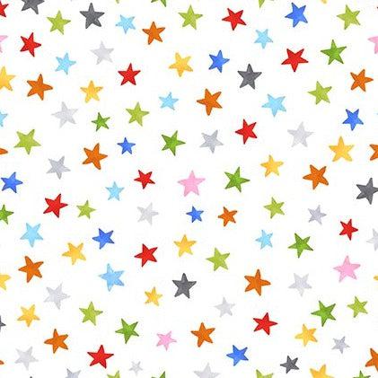 On The Go White Stars Fabric