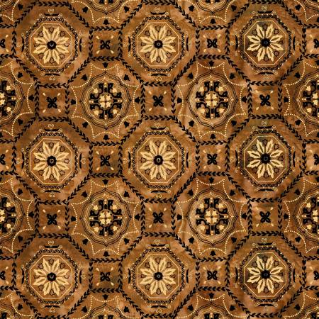 On The Range Antique Beige Bandana Digital Fabric-Hoffman Fabrics-My Favorite Quilt Store