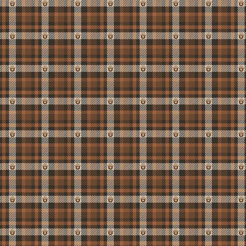 Only You Brown Plaid Fabric-Riley Blake Fabrics-My Favorite Quilt Store