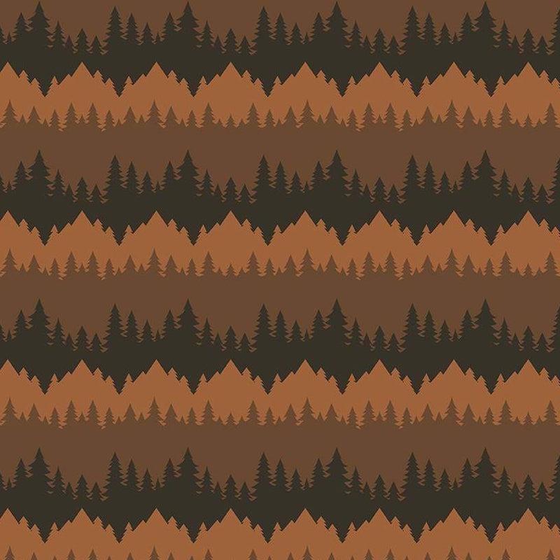 Only You Brown Tree Stripe Fabric