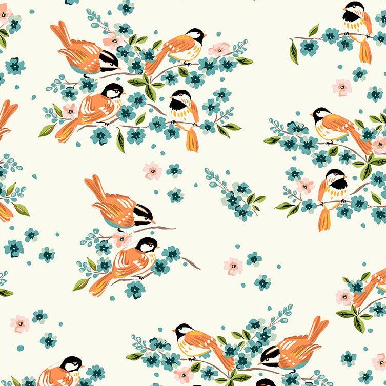 Orchard Grove Ivory Birdies Fabric