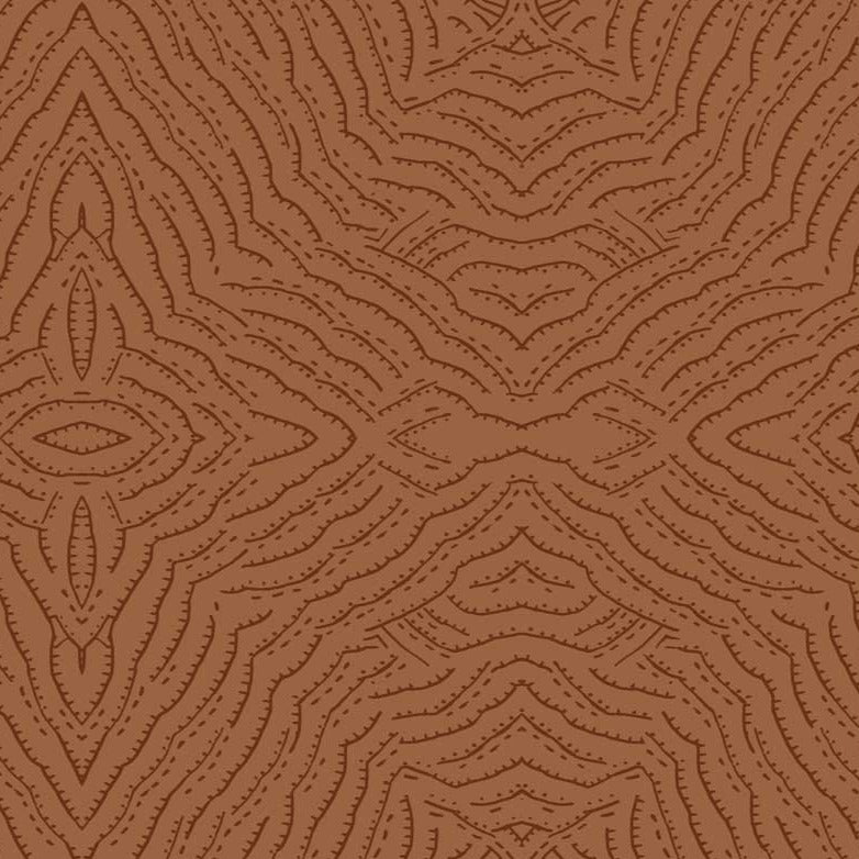 Origins Brown Geo Diamond Linework Fabric