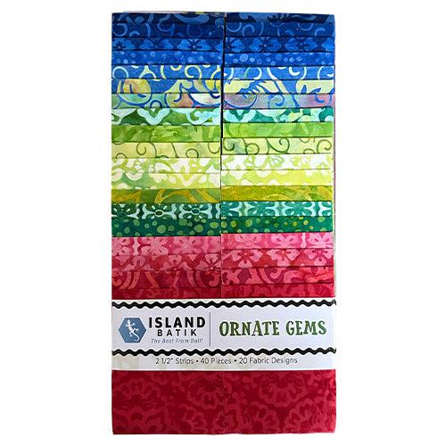 Ornate Gems Batik 2½" Strip Set-Island Batik-My Favorite Quilt Store