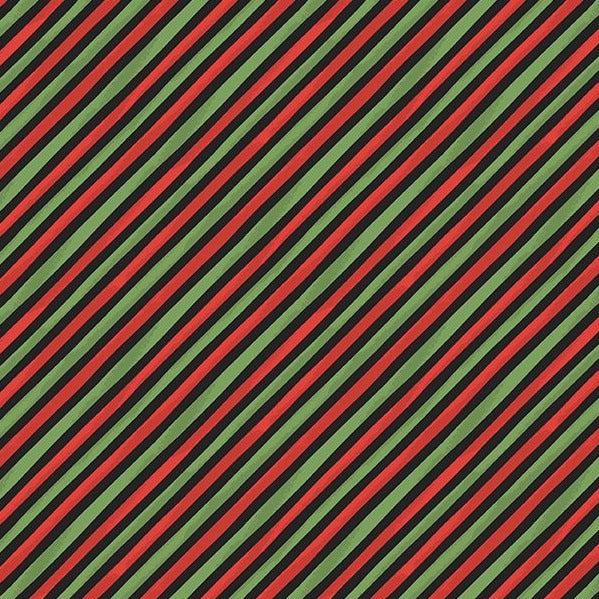 Our Gnome To Yours Black Multi Stripes Fabric
