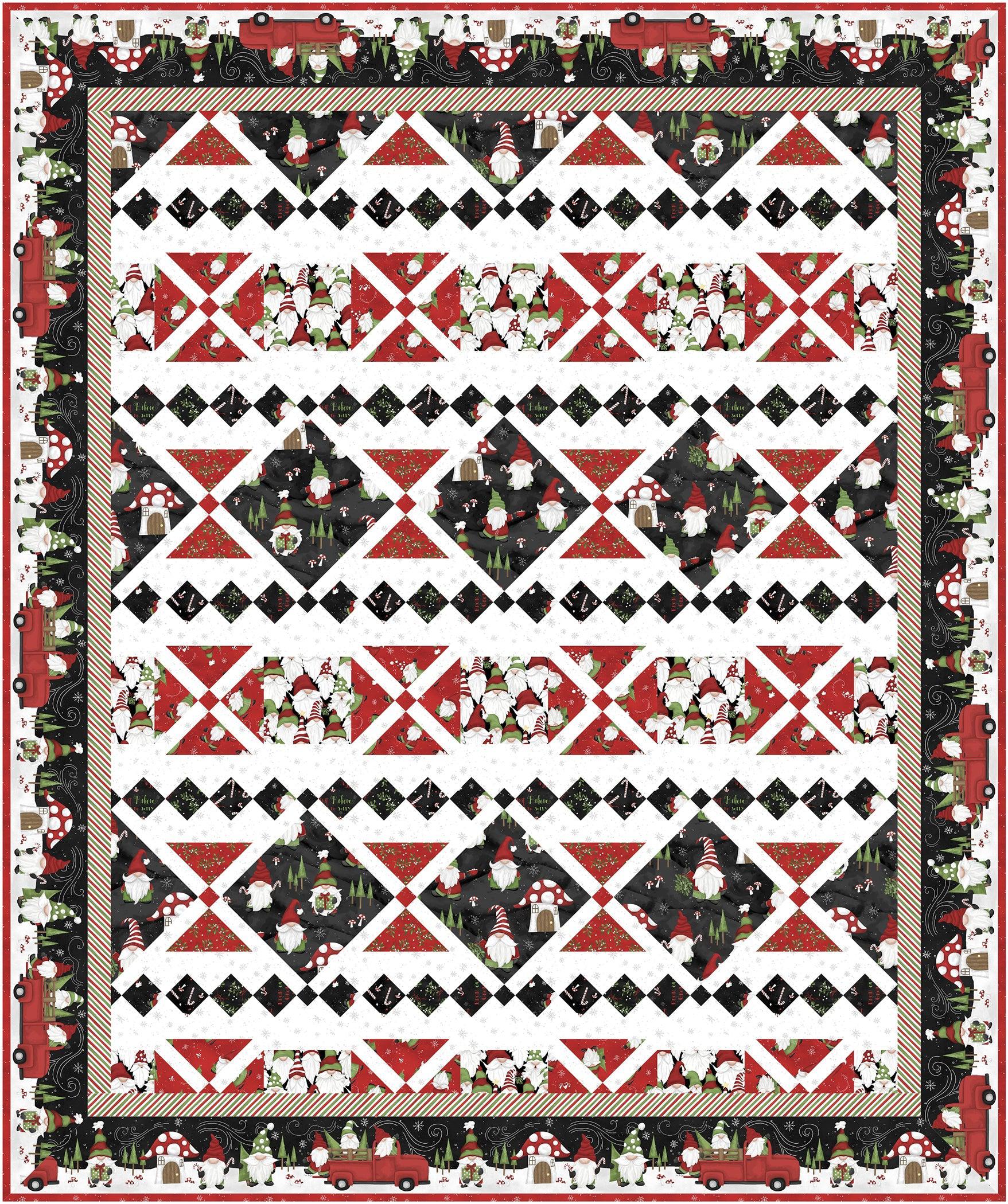 Our Gnome To Yours Large Throw Quilt Pattern - Free Digital Download-Wilmington Prints-My Favorite Quilt Store