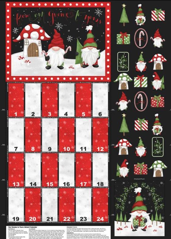 Our Gnome To Yours Multi Advent Calendar 28" Panel-Wilmington Prints-My Favorite Quilt Store