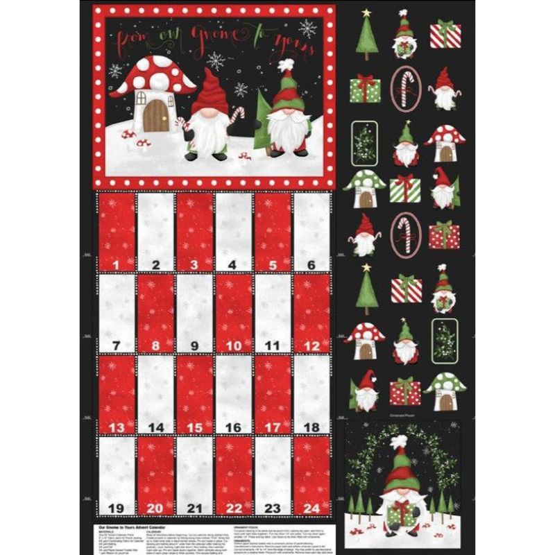 Our Gnome To Yours Multi Advent Calendar 28" Panel-Wilmington Prints-My Favorite Quilt Store