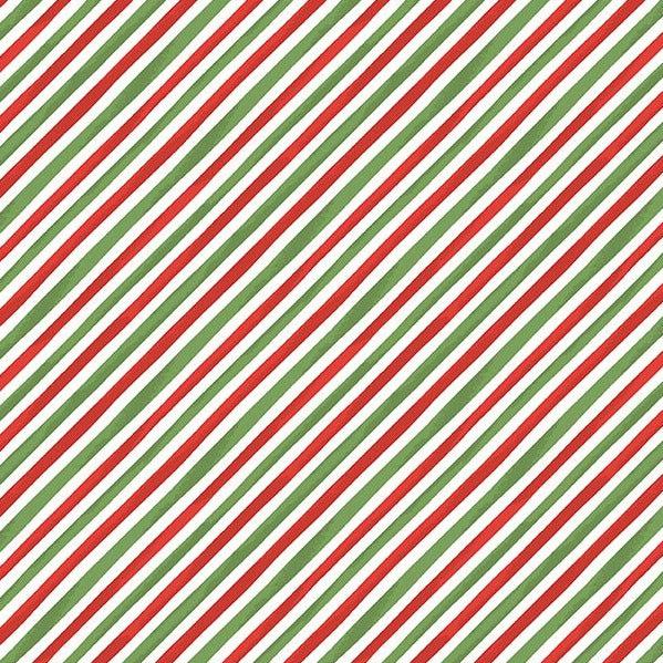 Our Gnome To Yours White Multi Stripes Fabric