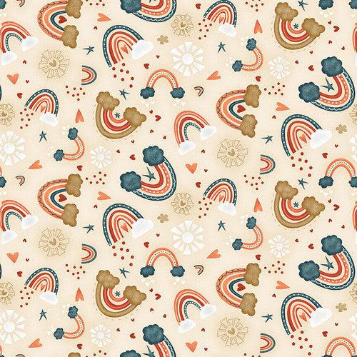 Our Greatest Gift Cream Rainbows Fabric-Henry Glass Fabrics-My Favorite Quilt Store