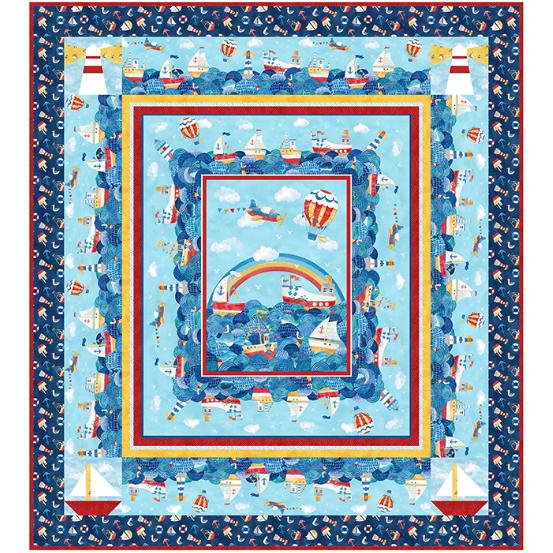 Out to Sea Safely Sailing Away Quilt Kit-Northcott Fabrics-My Favorite Quilt Store