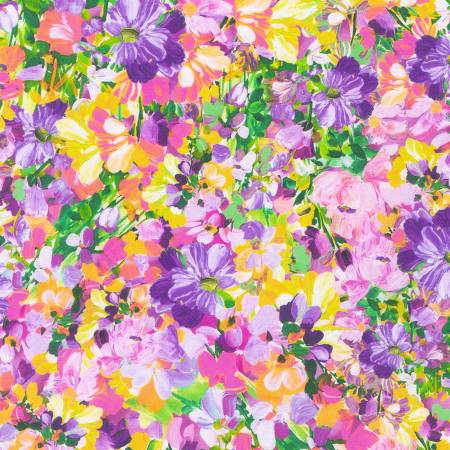 Painterly Petals Meadow Garden Floral Fabric