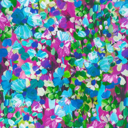 Painterly Petals Meadow Garden Packed Florals Fabric-Robert Kaufman-My Favorite Quilt Store