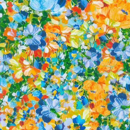 Painterly Petals Meadow Nature Floral Fabric-Robert Kaufman-My Favorite Quilt Store