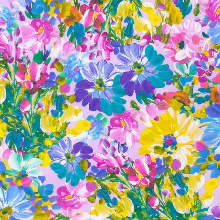 Painterly Petals Meadow Nature Large Floral Fabric-Robert Kaufman-My Favorite Quilt Store