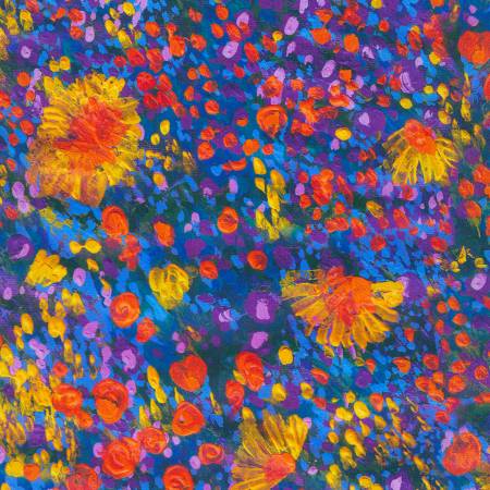 Painterly Petals Meadow Nature Meadow Fabric