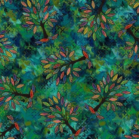 Paper Trees Green Thicket Fabric-Free Spirit Fabrics-My Favorite Quilt Store