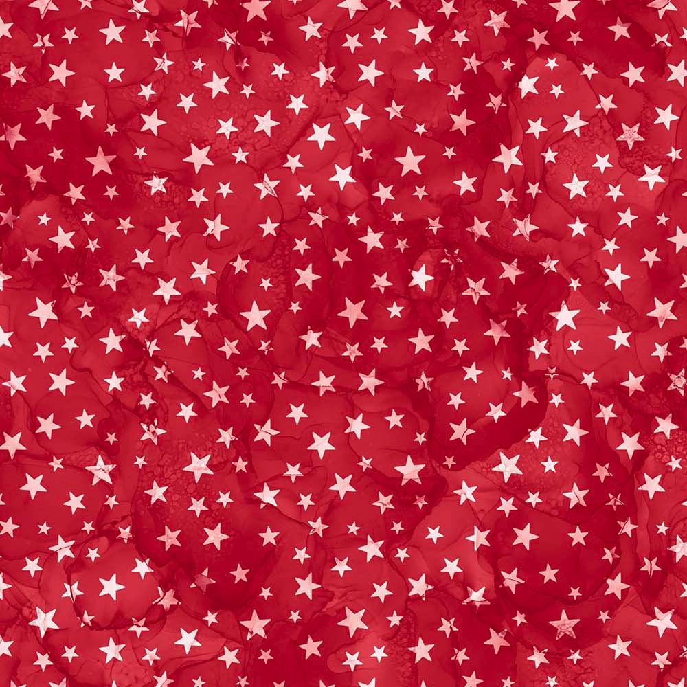 Patriot Red Watercolor Stars Fabric-Northcott Fabrics-My Favorite Quilt Store