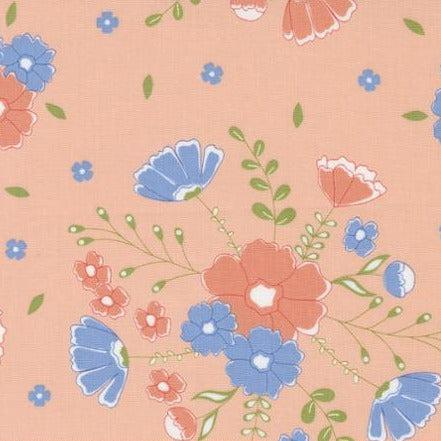 Peachy Keen Bubble Gum Moonlit Floral Fabric-Moda Fabrics-My Favorite Quilt Store