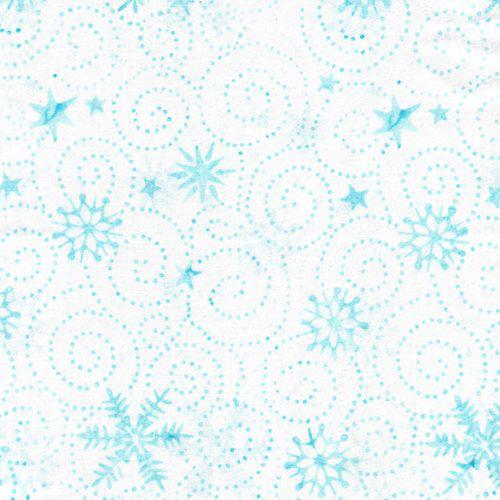 Peppermint Sprinkles Neutral Snow Swirl Snowflake Batik Fabric