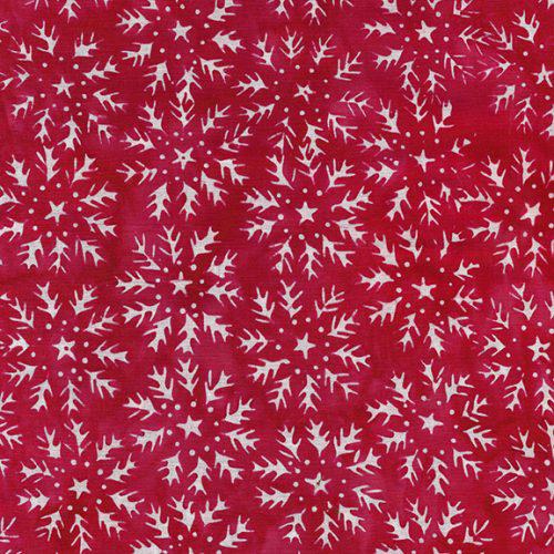 Peppermint Sprinkles Red Paprika Snowflake Circles Batik Fabric