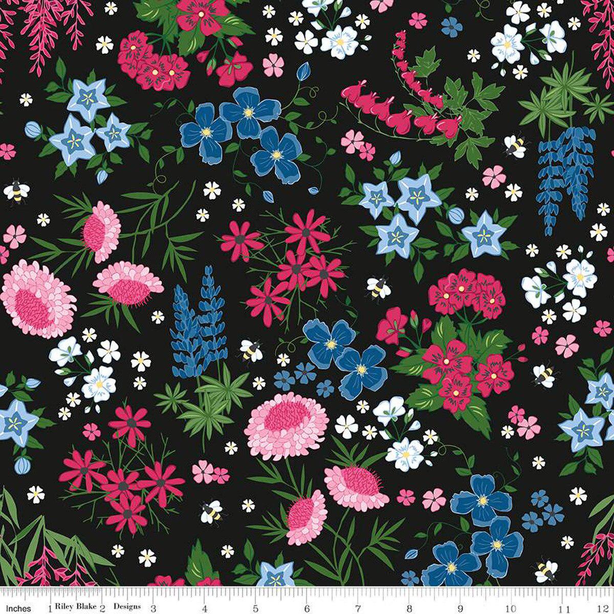 Perennial Black Main Fabric-Riley Blake Fabrics-My Favorite Quilt Store